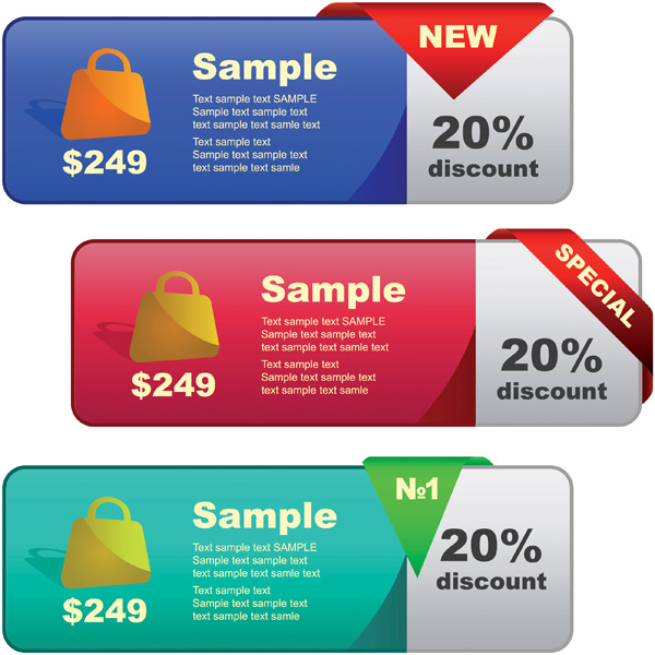 sale tags template modern colored horizontal design