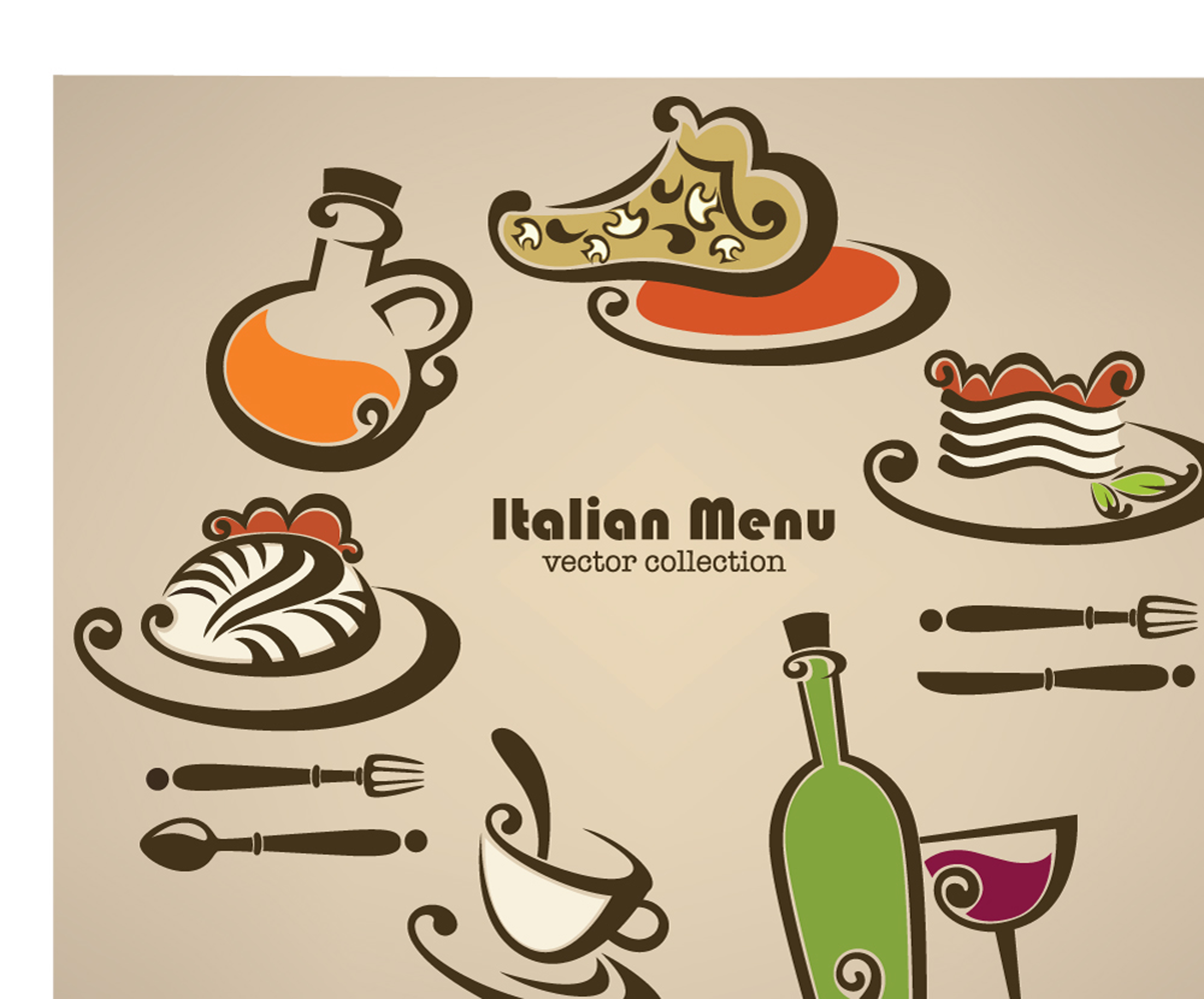 cartoon handpainted food 03 vector