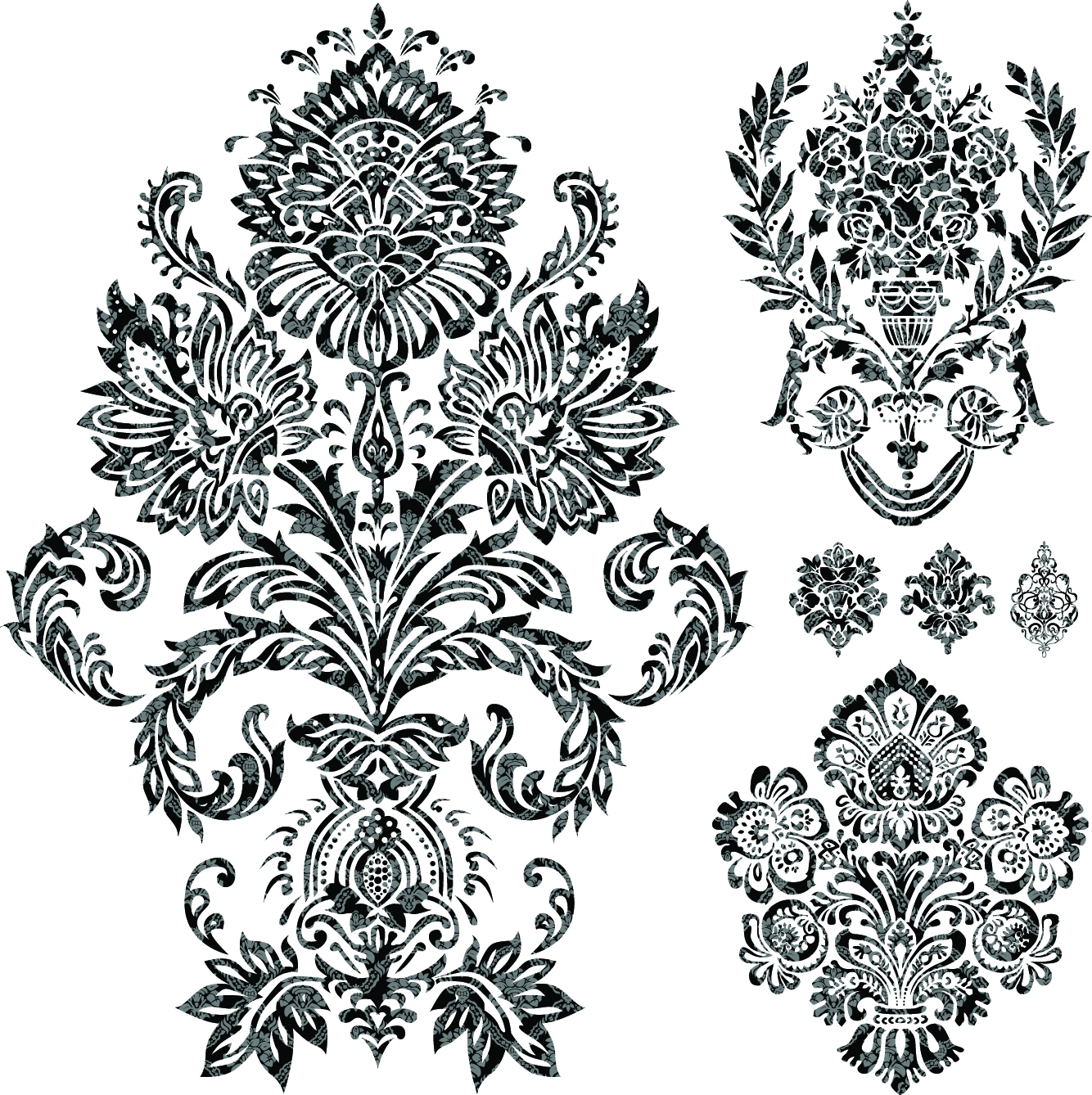 black and white patterns 02 vector