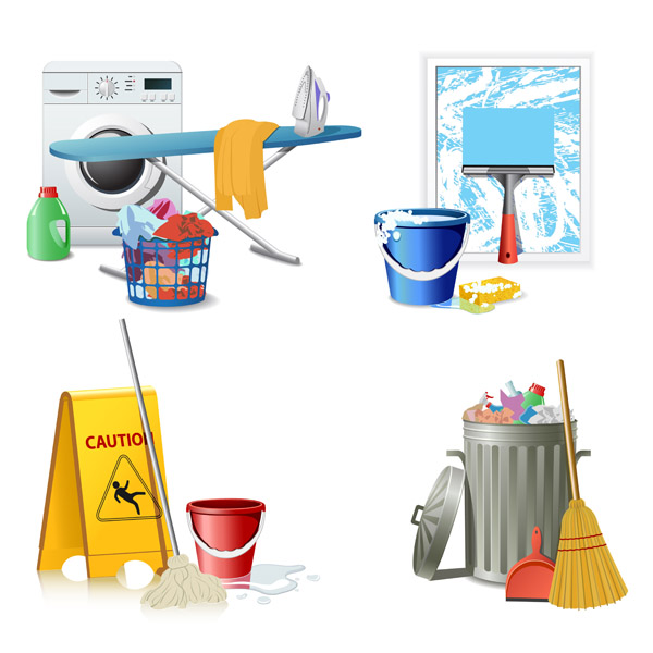 clean equipment icons vector