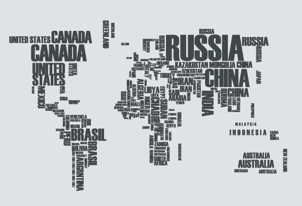 global map background countries name texts layout