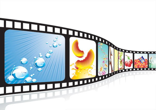 movie background film strip icon shiny colorful 3d