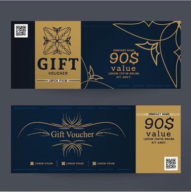 gift voucher vintage vectors