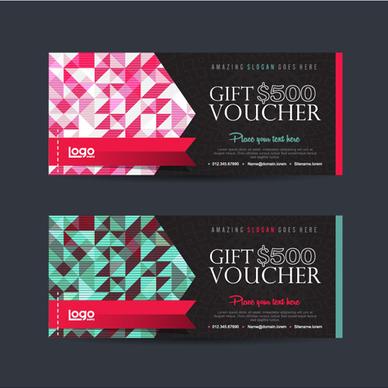 gift voucher vintage vectors