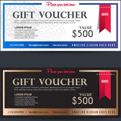 gift voucher vintage vectors