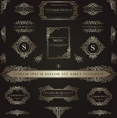 frame with golden decorative vector