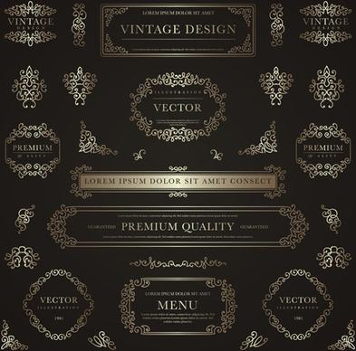 frame with golden decorative vector