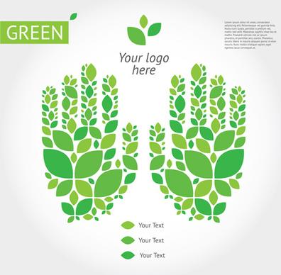 green ecology template background vectors