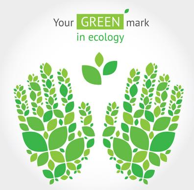 green ecology template background vectors