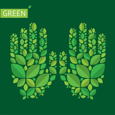 green ecology template background vectors