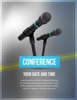 conference microphones business template vector