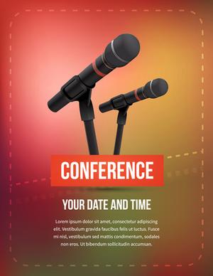 conference microphones business template vector