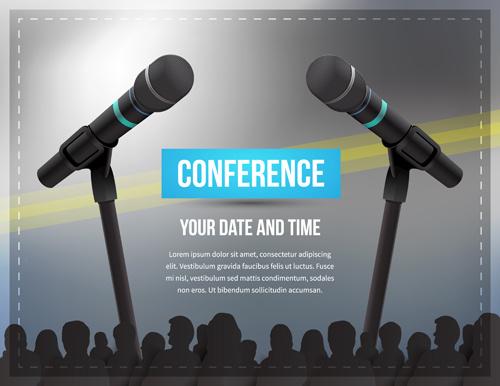 conference microphones business template vector