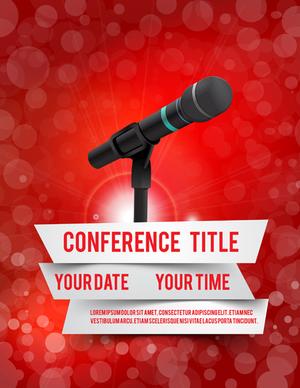 conference microphones business template vector