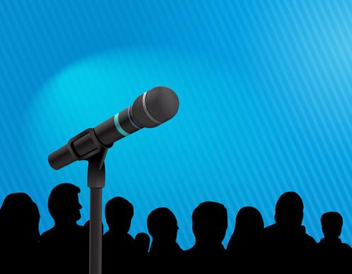 conference microphones business template vector