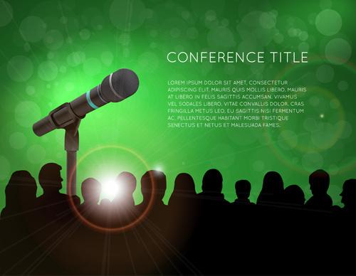 conference microphones business template vector