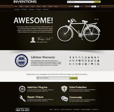 bike website template vector