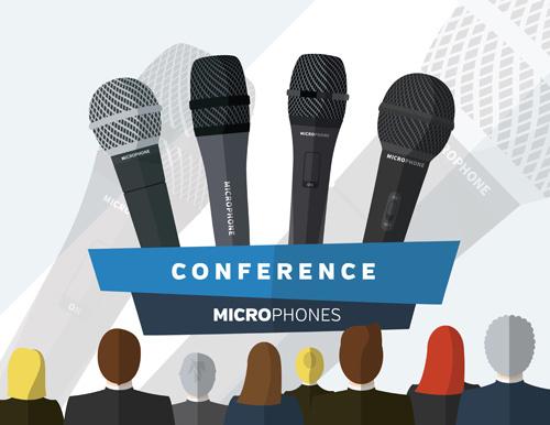 conference microphones business template vector