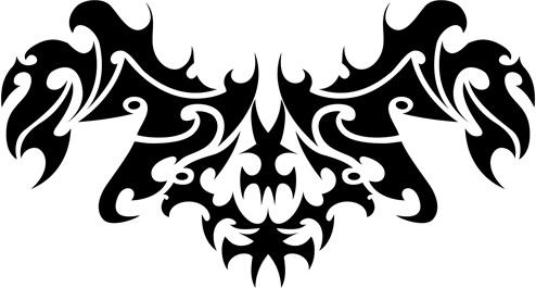 floral tribal tattoo vector