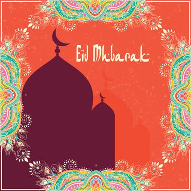 eid ornament floral art background vector