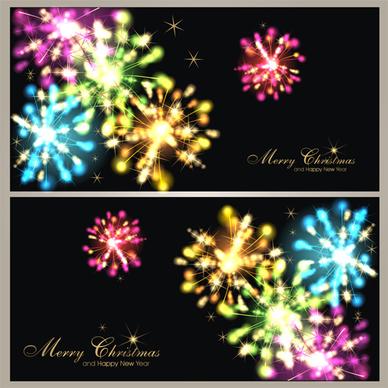 fireworks christmas art background vector