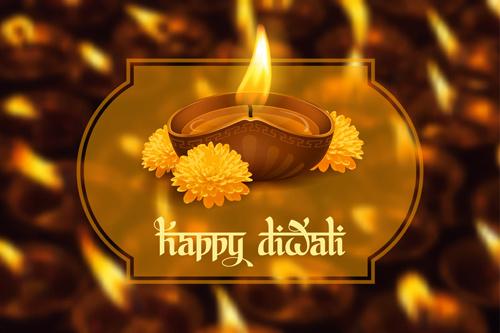 happy diwali ethnic styles background vectors