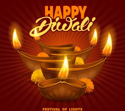 happy diwali ethnic styles background vectors