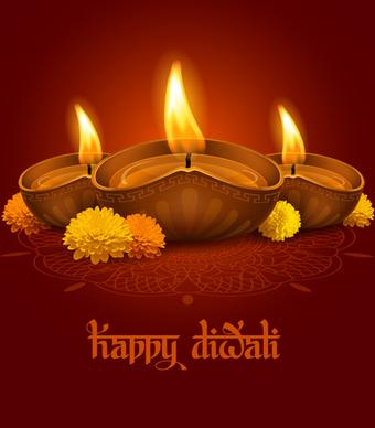 happy diwali ethnic styles background vectors