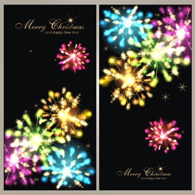 fireworks christmas art background vector