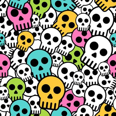 simple skull vector seamless pattern