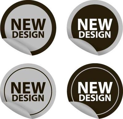 new design stickers vectors