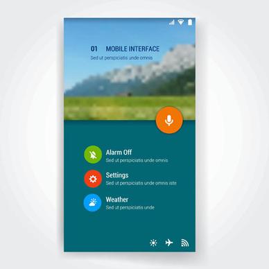 vector mobile interface template