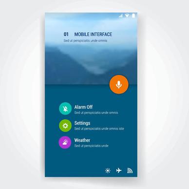 vector mobile interface template