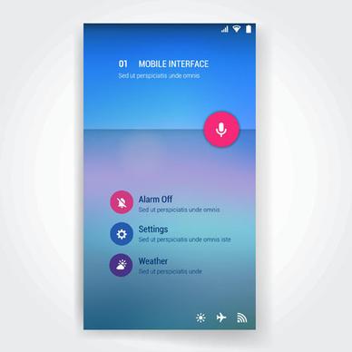 vector mobile interface template