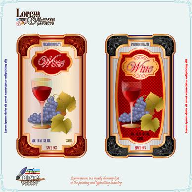 exquisite wine labels template vector design