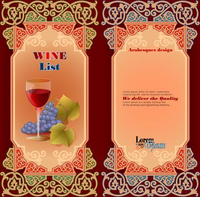 exquisite wine labels template vector design