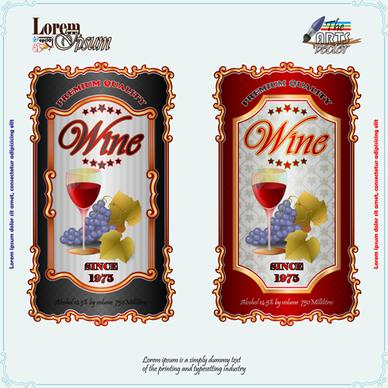 exquisite wine labels template vector design