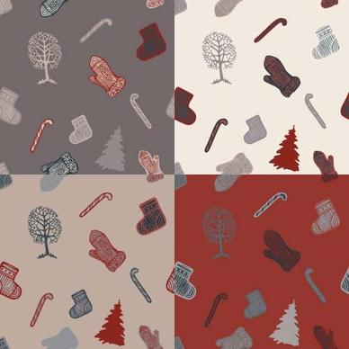 christmas baubles vector seamless pattern