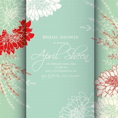 floral romantic wedding card vectors