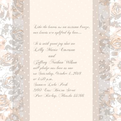 floral romantic wedding card vectors