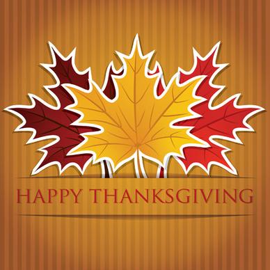 thanksgiving background with maple leaf vector design