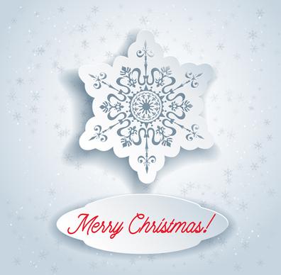 paper snowflake christmas whtie background vector