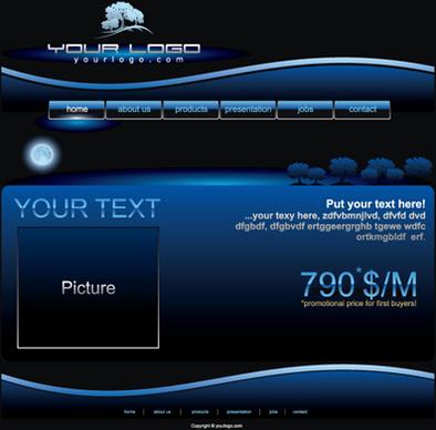 blue style website template vectors