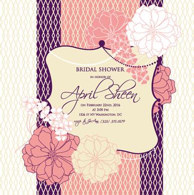 floral romantic wedding card vectors