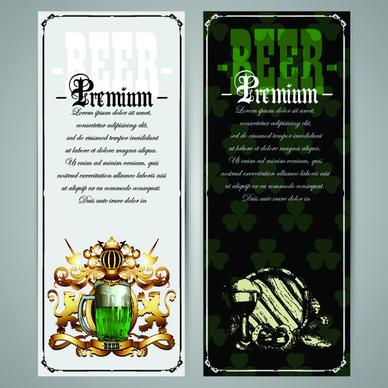 pub beer menu vintage styles vector