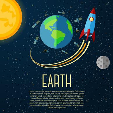 outer space cartoon background vector