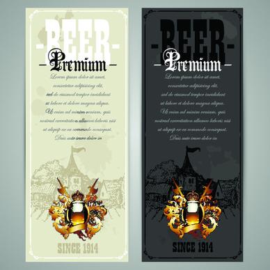 pub beer menu vintage styles vector