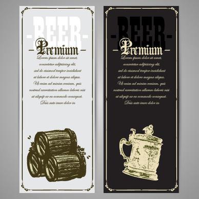 pub beer menu vintage styles vector