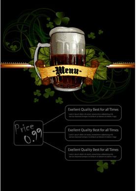 pub beer menu vintage styles vector