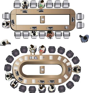 flat office meeting template vector design